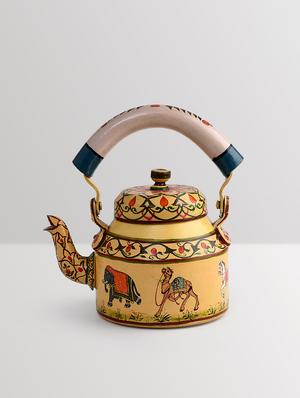 beige aluminium painted kettle - 9559712 - Standard Image - 2