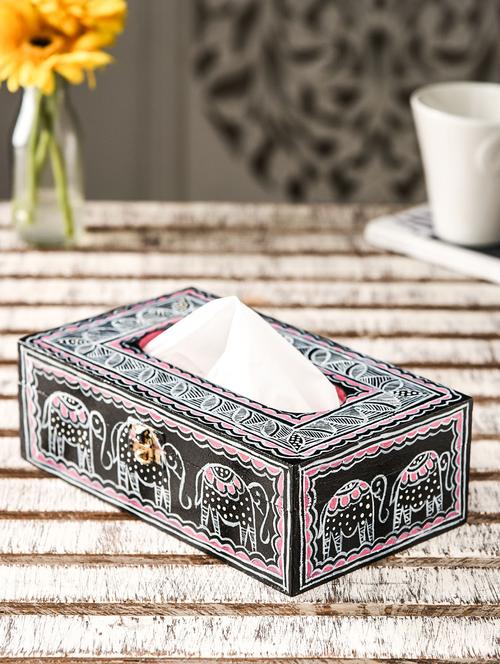 multicolored wooden painted tissue box - 9559723 - Standard Image - 1