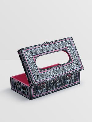 multicolored wooden painted tissue box - 9559723 - Standard Image - 3
