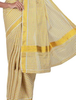 beige cotton woven saree with blouse - 9565457 - Standard Image - 2