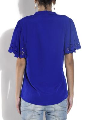die cut bell sleeved button up top - 9565500 - Standard Image - 3