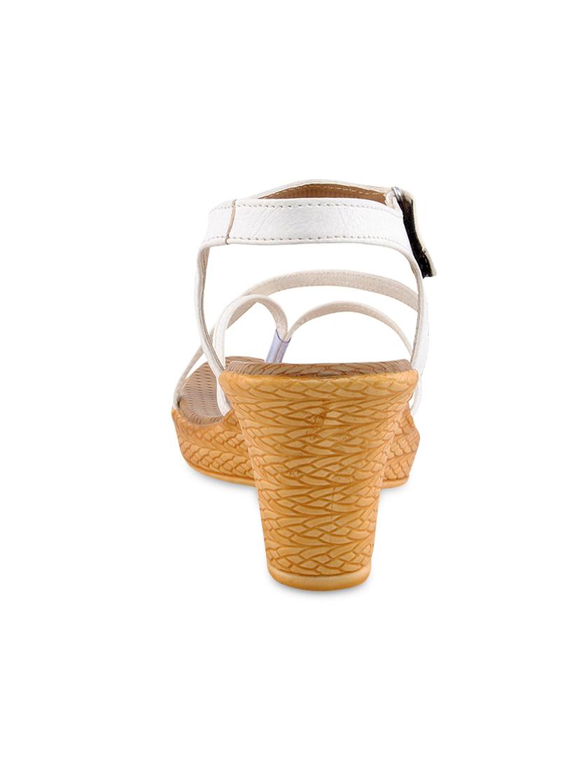 white faux leather ankle strap wedges - 9566260 - Zoom Image - 4