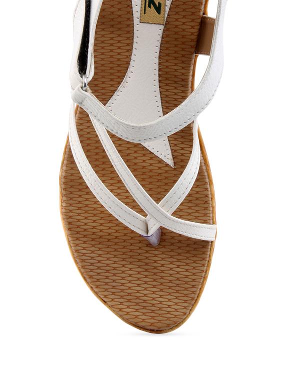 white faux leather ankle strap wedges - 9566260 - Zoom Image - 5