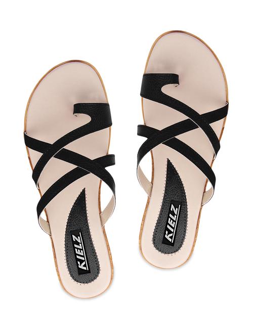 black faux leather sandals - 9566262 - Standard Image - 1