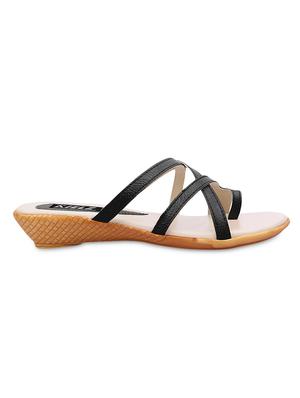 black faux leather sandals - 9566262 - Standard Image - 2