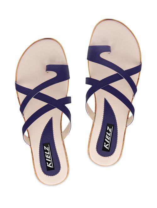 navy blue faux leather slip-ons - 9566263 - Standard Image - 1