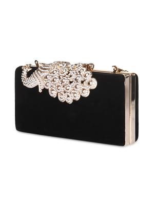 black velvet embellished clutch - 9566699 - Standard Image - 5