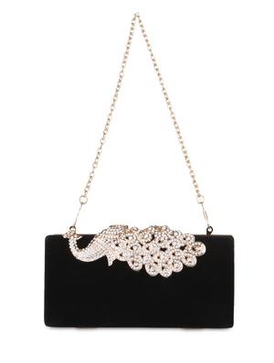 black velvet embellished clutch - 9566699 - Standard Image - 6