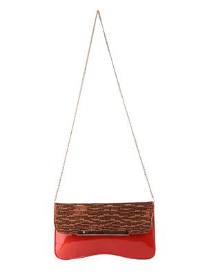 red leatherette clutch - 9566725 - Standard Image - 6