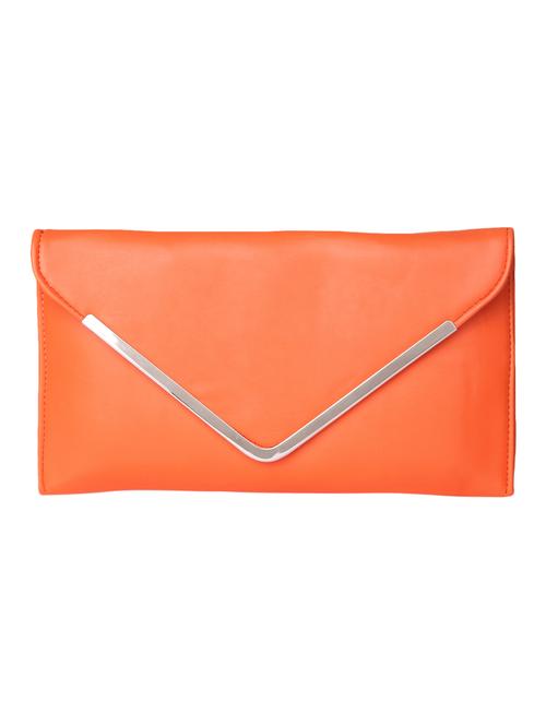 orange leatherette clutch - 9566730 - Standard Image - 1