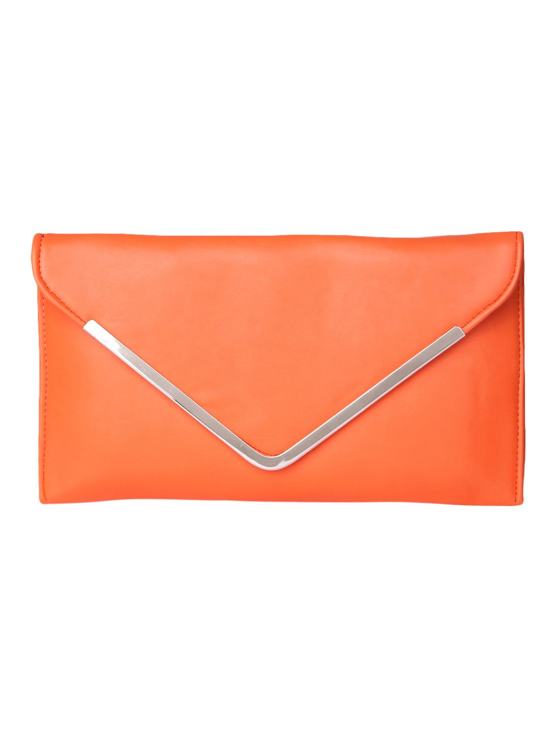 orange leatherette clutch - 9566730 - Zoom Image - 1