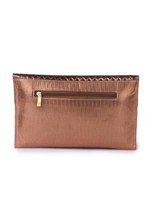 copper leatherette clutch - 9566796 - Standard Image - 2