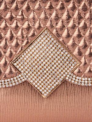 copper leatherette clutch - 9566796 - Standard Image - 4