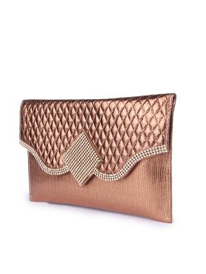 copper leatherette clutch - 9566796 - Standard Image - 5