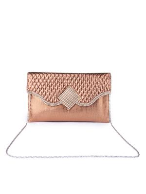 copper leatherette clutch - 9566796 - Standard Image - 6
