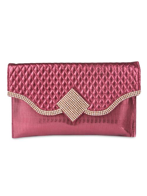 red faux leather embellished sling clutch - 9566799 - Standard Image - 1