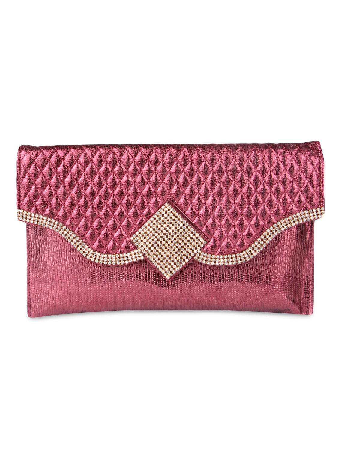 red faux leather embellished sling clutch - 9566799 - Zoom Image - 1