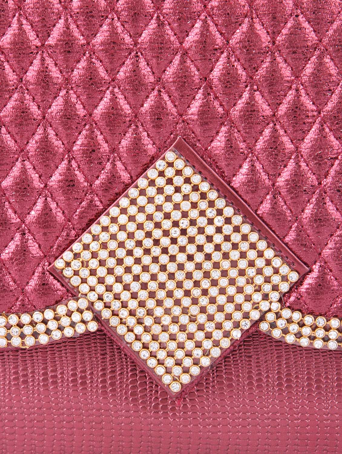 red faux leather embellished sling clutch - 9566799 - Zoom Image - 4
