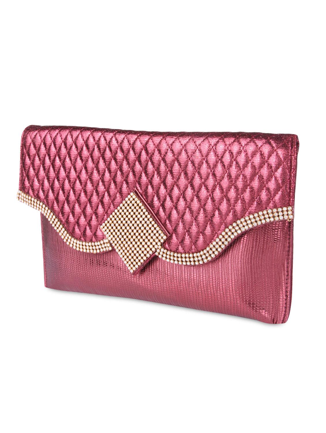 red faux leather embellished sling clutch - 9566799 - Zoom Image - 5