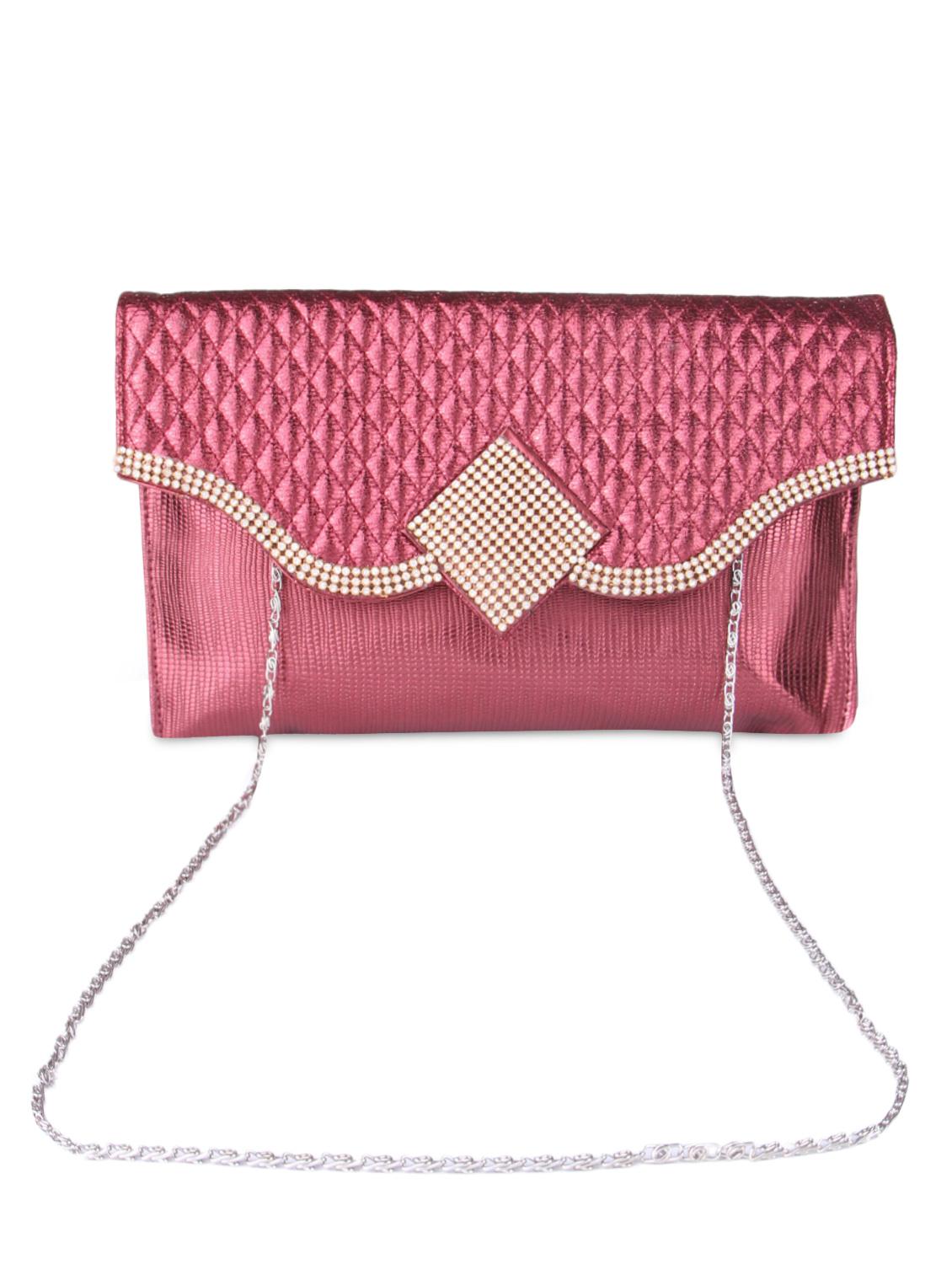 red faux leather embellished sling clutch - 9566799 - Zoom Image - 6