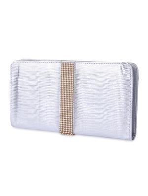 silver silk embellished clutch - 9566806 - Standard Image - 5