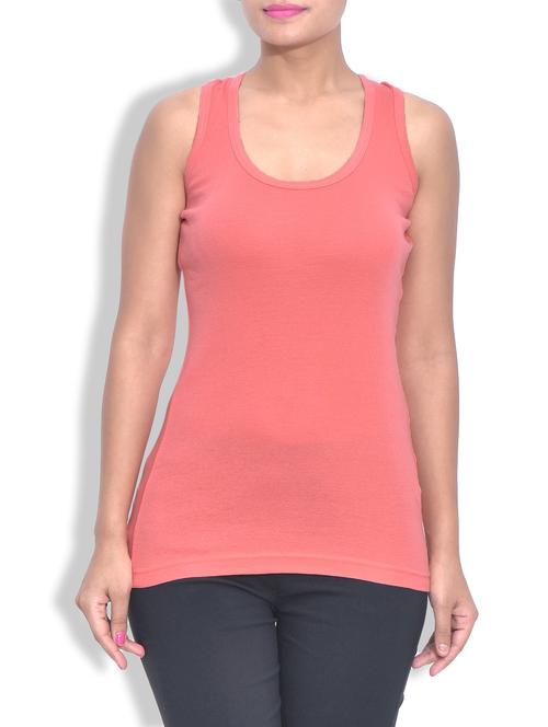 solid peach cotton tank top - 9583711 - Standard Image - 1