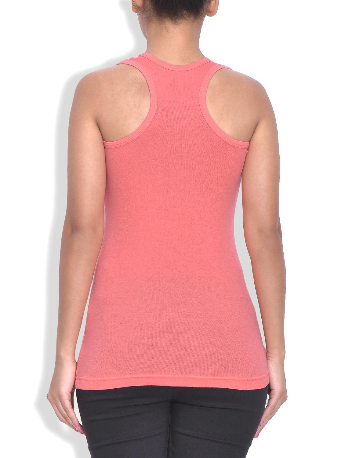 solid peach cotton tank top - 9583711 - Zoom Image - 3