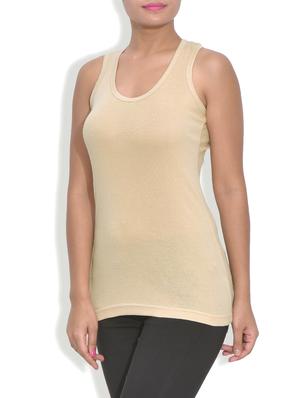 solid beige cotton tank top - 9583714 - Standard Image - 2