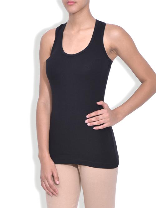 solid black cotton tank top - 9583720 - Standard Image - 1