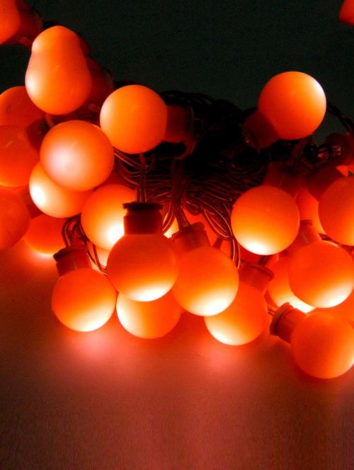 orange plastic bulb string light - 9589203 - Standard Image - 1