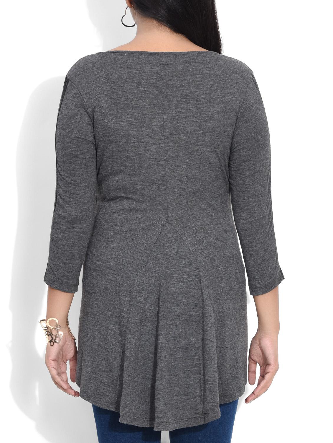 grey heels printed cotton top - 9590439 - Zoom Image - 3