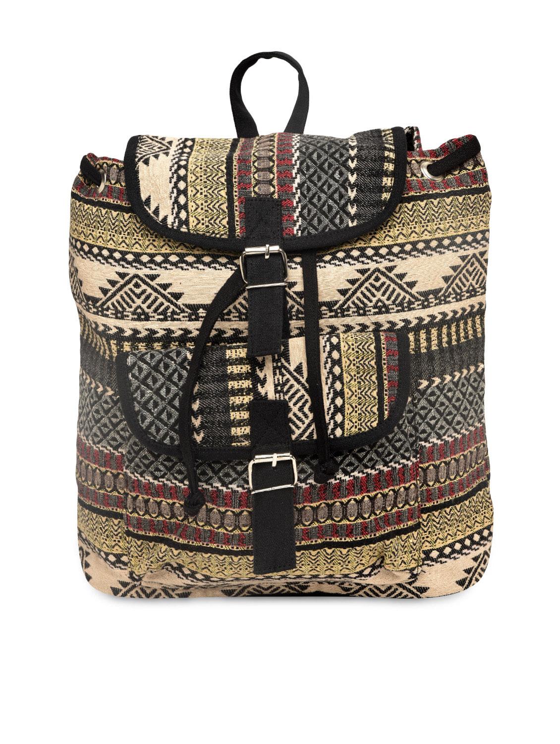 multicolored abstract canvas backpack - 9591664 - Zoom Image - 1