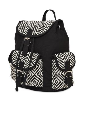 black and white canvas backpack - 9591670 - Standard Image - 2