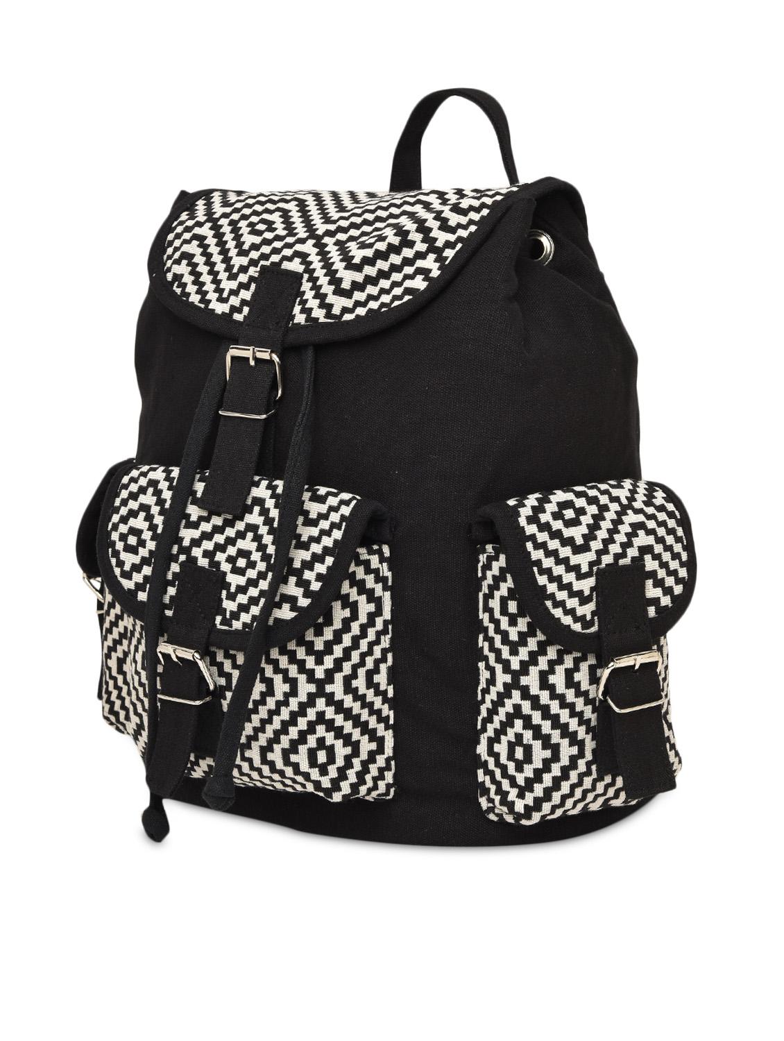 black and white canvas backpack - 9591670 - Zoom Image - 2