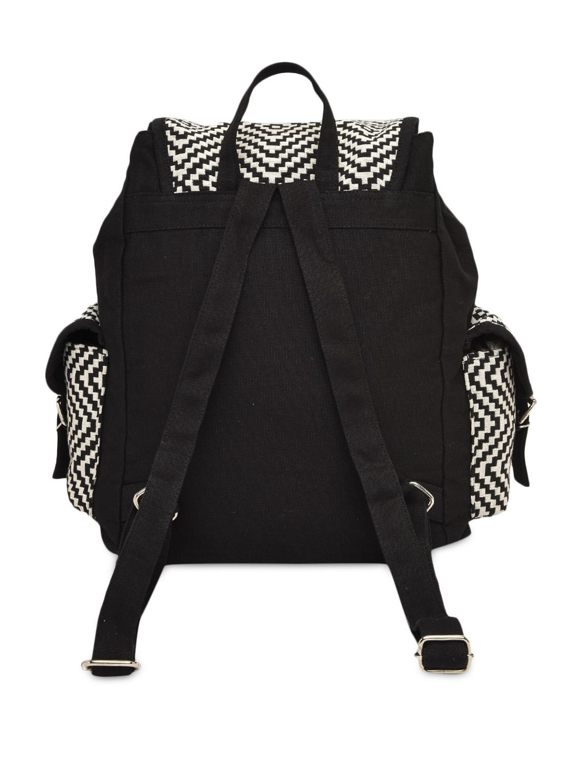black and white canvas backpack - 9591670 - Zoom Image - 3