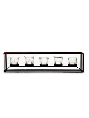 brown iron and glass tea light holders with clear glass - 9592135 - Standard Image - 2