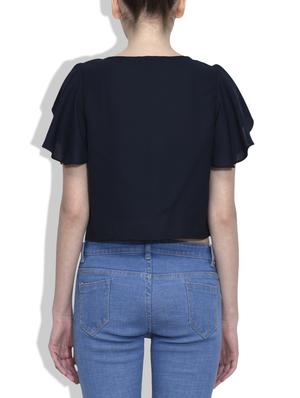 flared sleeve crop top - 9592982 - Standard Image - 3