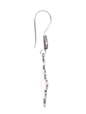 sterling silver embossed floral earrings - 9593058 - Standard Image - 3