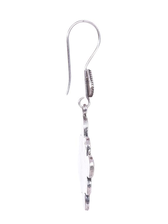 sterling silver embossed floral earrings - 9593058 - Zoom Image - 3