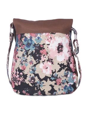 multi colored floral printed canvas sling bag - 9594060 - Standard Image - 2