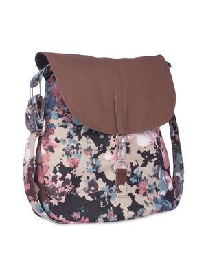 multi colored floral printed canvas sling bag - 9594060 - Standard Image - 5