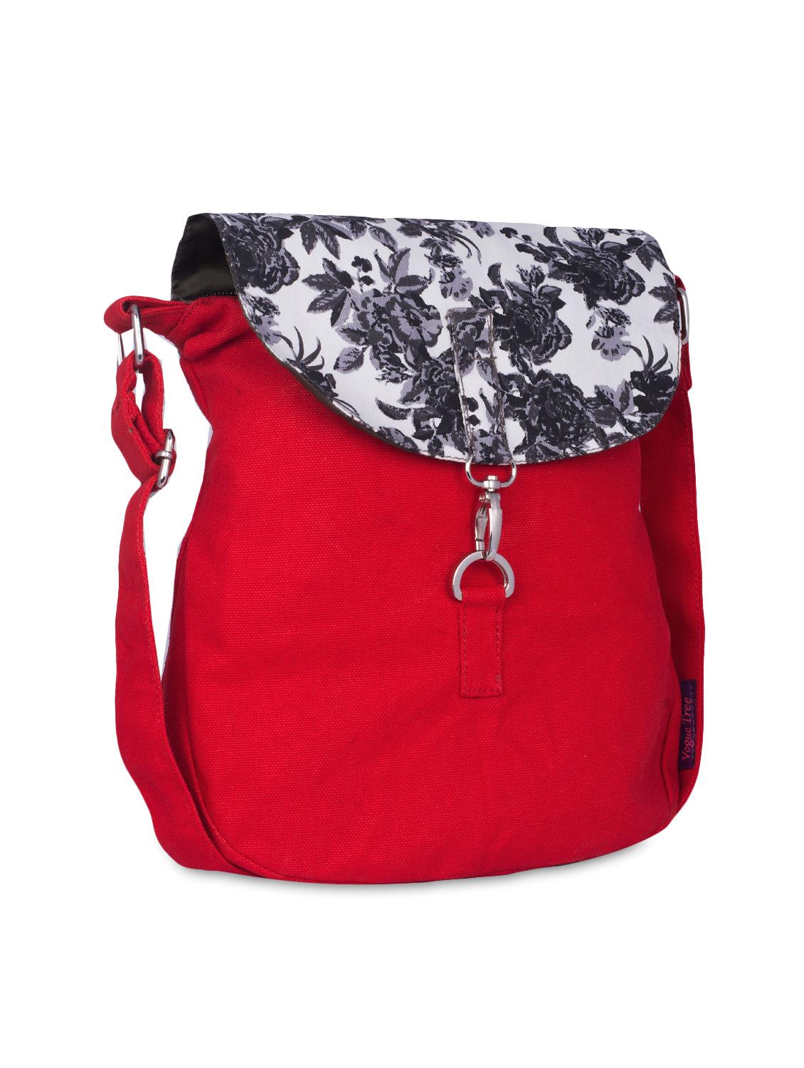 red floral printed canvas sling bag - 9594062 - Zoom Image - 5