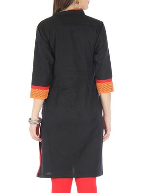black cotton net kurti - 9595770 - Standard Image - 3