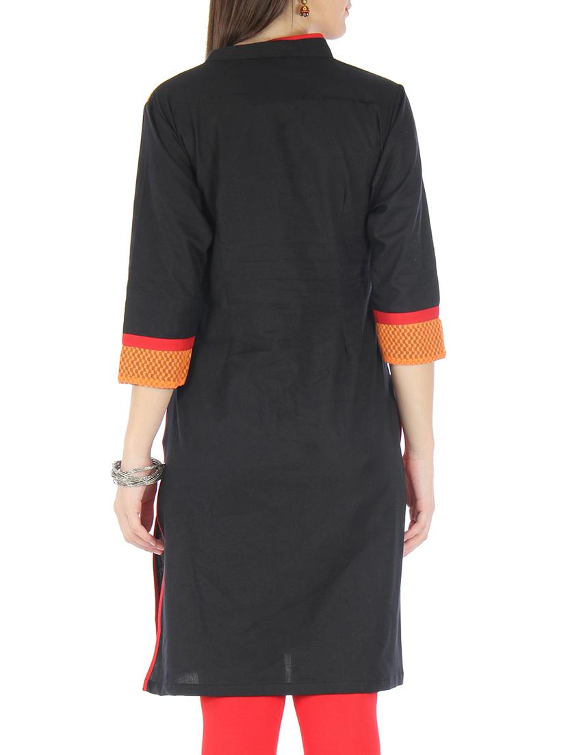 black cotton net kurti - 9595770 - Zoom Image - 3