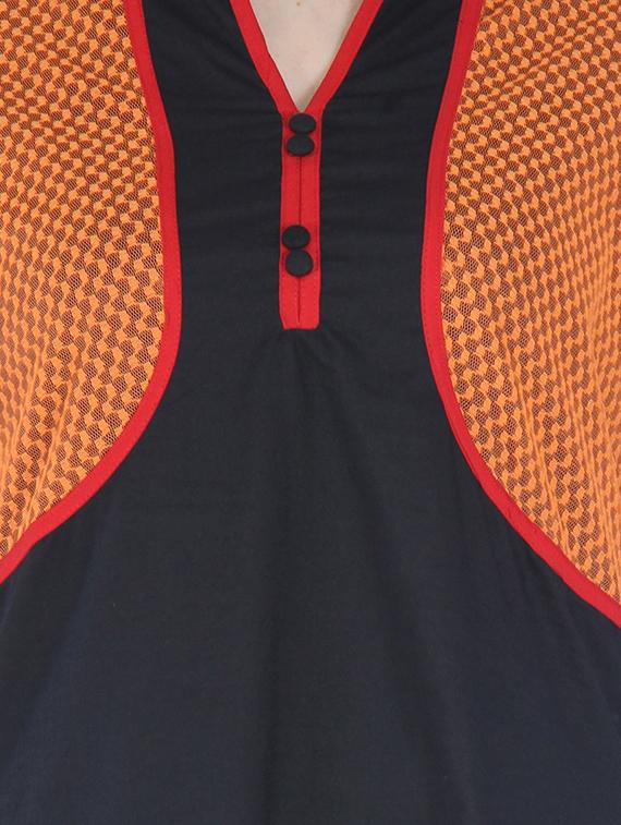 black cotton net kurti - 9595770 - Zoom Image - 4