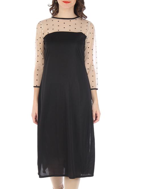 black rayon viscose printed kurti - 9595791 - Standard Image - 1
