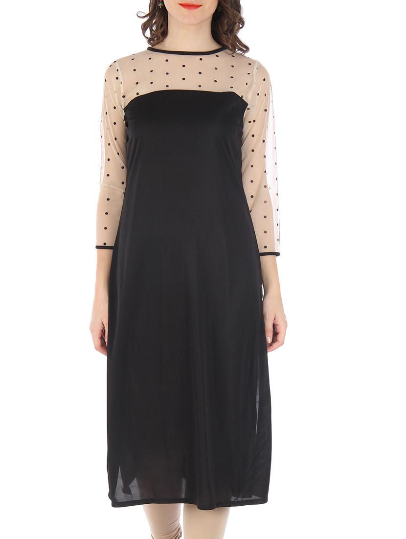 black rayon viscose printed kurti - 9595791 - Zoom Image - 1