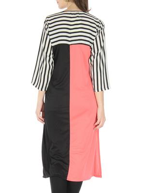 black and pink rayon viscose kurti - 9595792 - Standard Image - 3