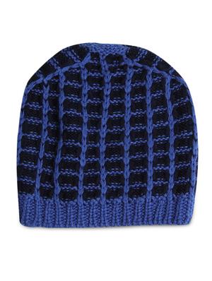 blue and black knitted acrylic cap - 9599798 - Standard Image - 2