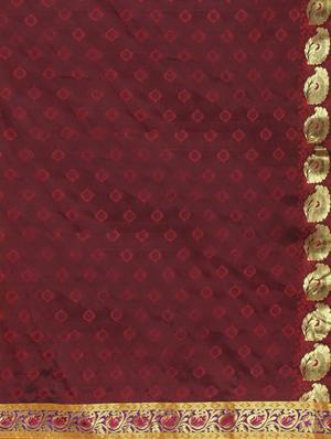 Maroon Art kanjivaram silk saree - 9600622 - Standard Image - 5